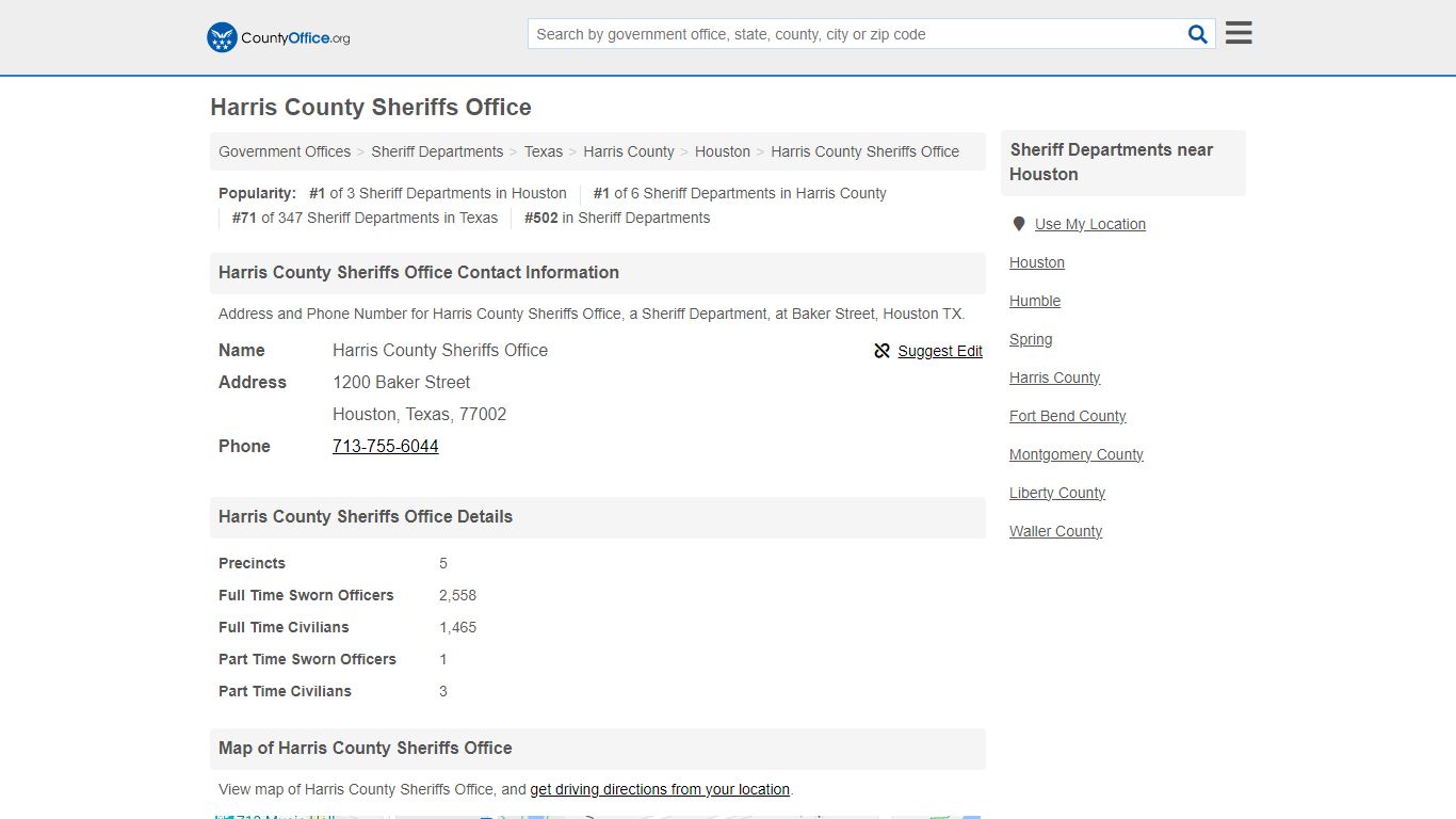 Harris County Sheriffs Office - Houston, TX (Address and Phone)